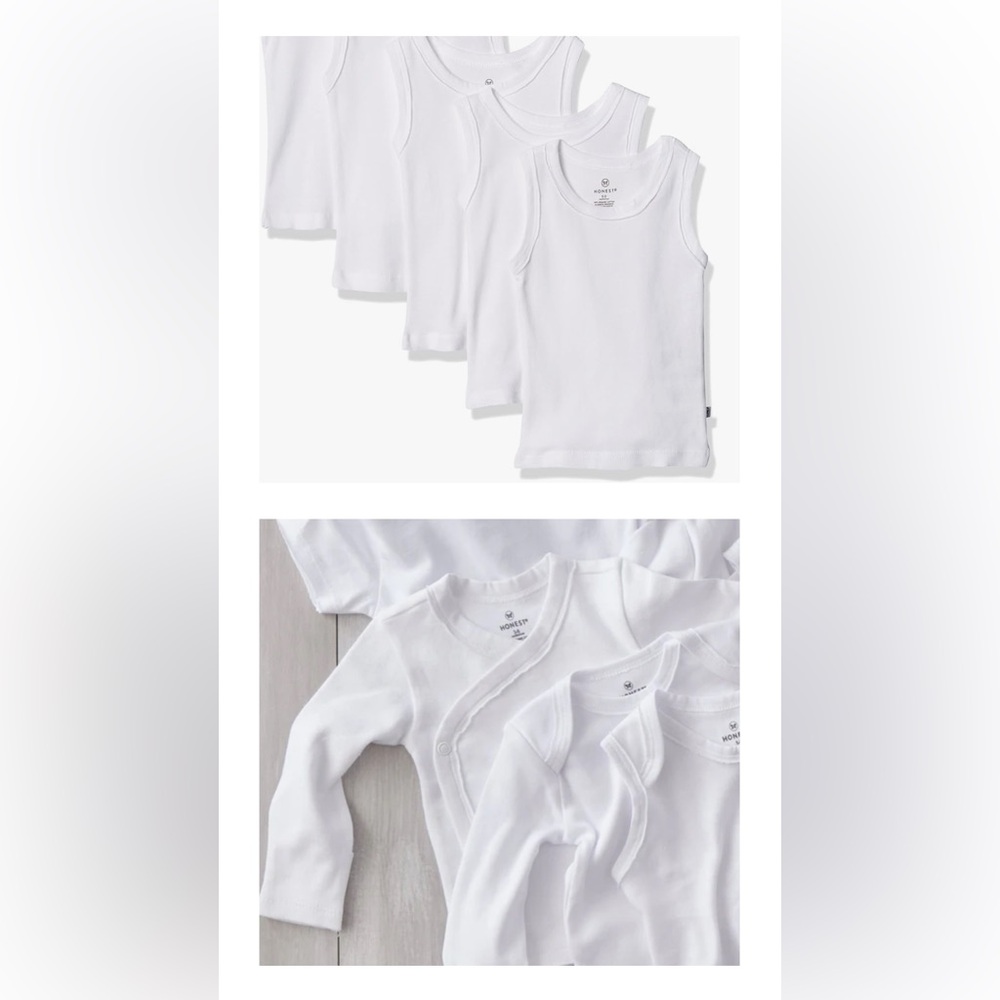 NWT! HonestBaby Organic Cotton Kimono Tops & Sleeveless Muscle T-Shirts Newborn - Picture 3 of 3